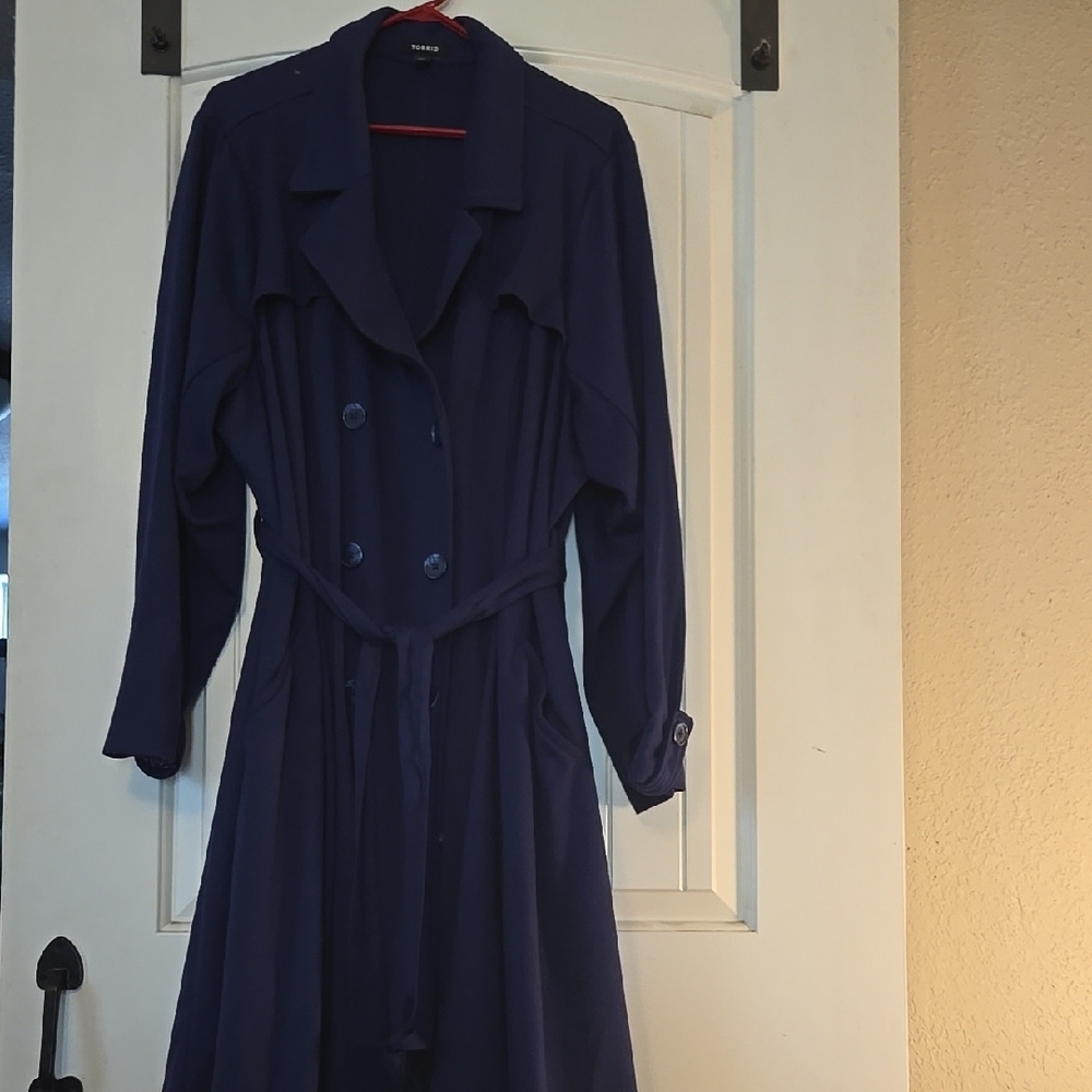 Elegant Blue Trench Coat